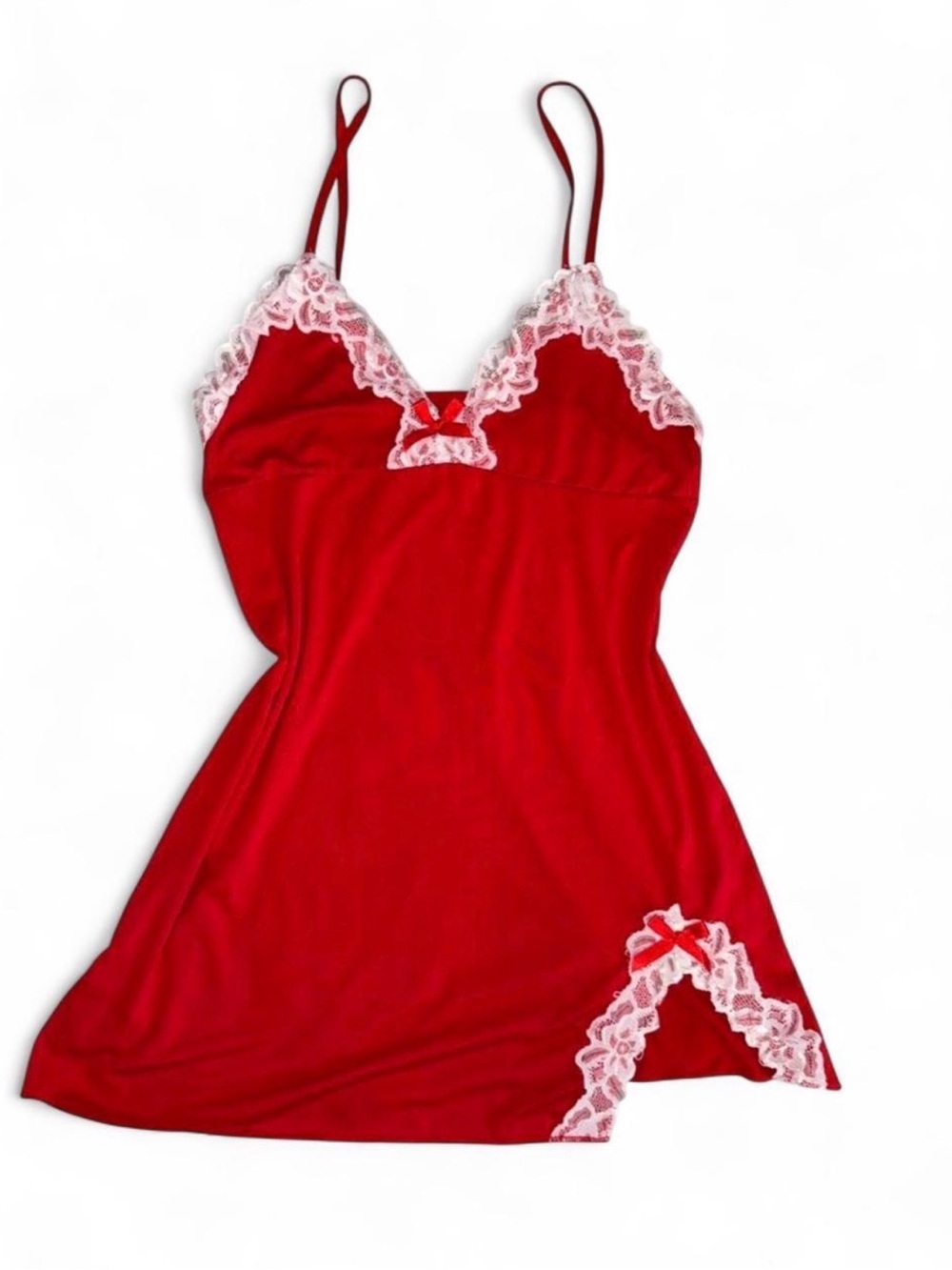 Red Lace-Trim Chemise Nightdress - Women Intimates & Sleepwear size small / med